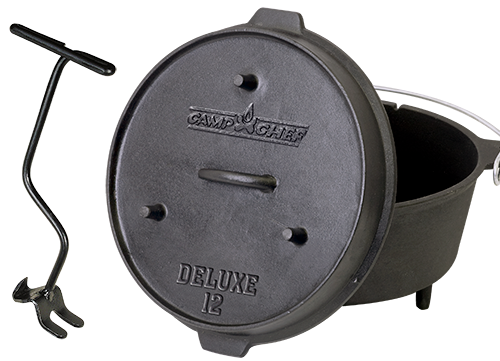 Camp Chef 12-inch Cast Iron Deluxe Dutch Oven