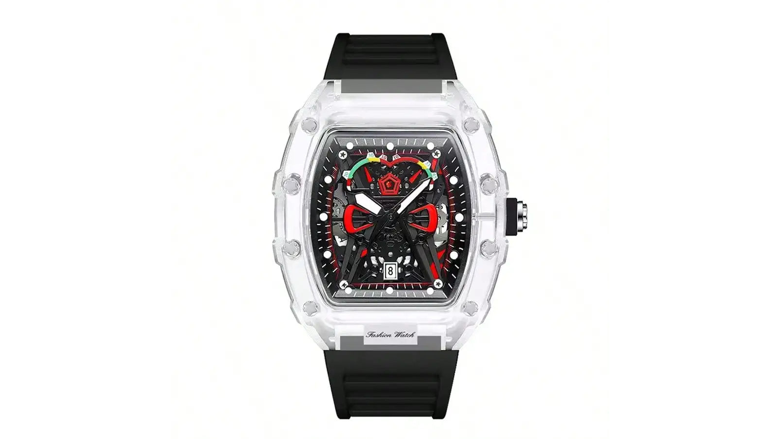 Kangaroo Fitness Executive Men's Silicone Band Calendar Feature Quartz Watch - Black