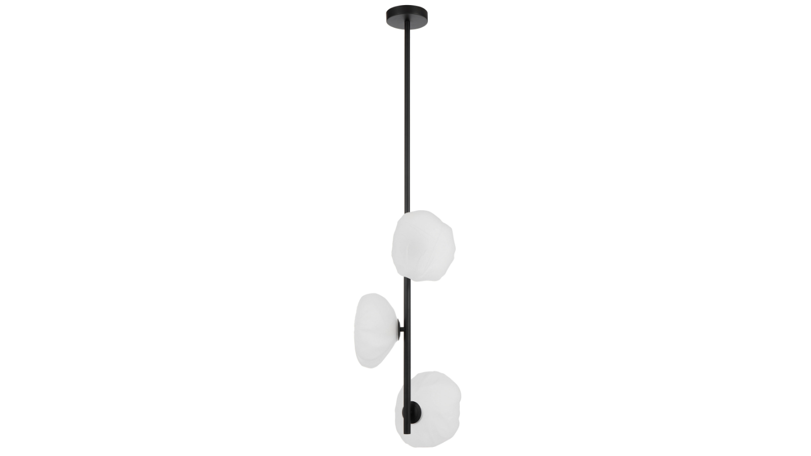 Pretty & Practical Menton Black Vertical Pendant Light with Frosted Glass