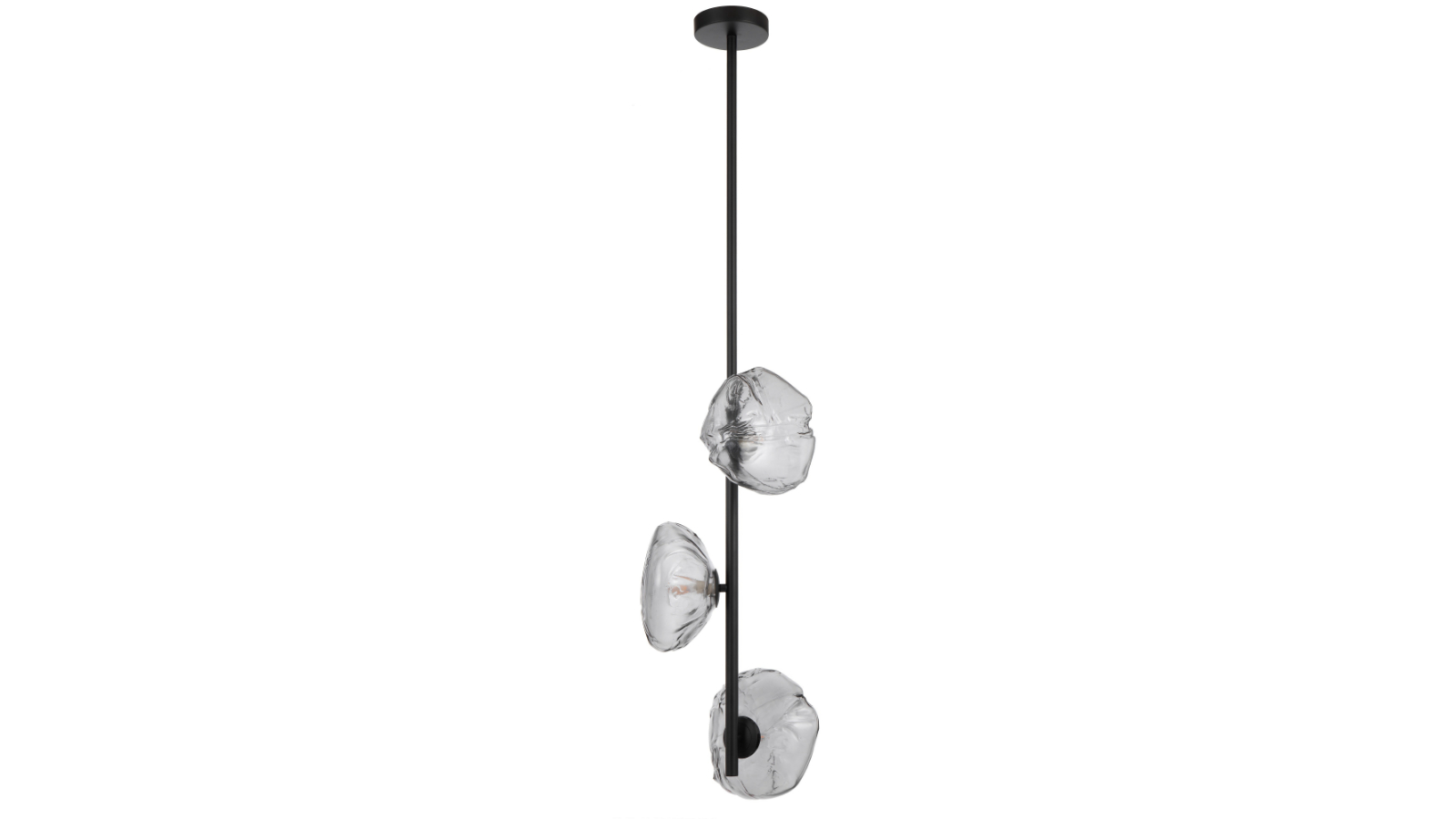 Pretty & Practical Colmar Black Vertical Pendant Light with Smoke Glass
