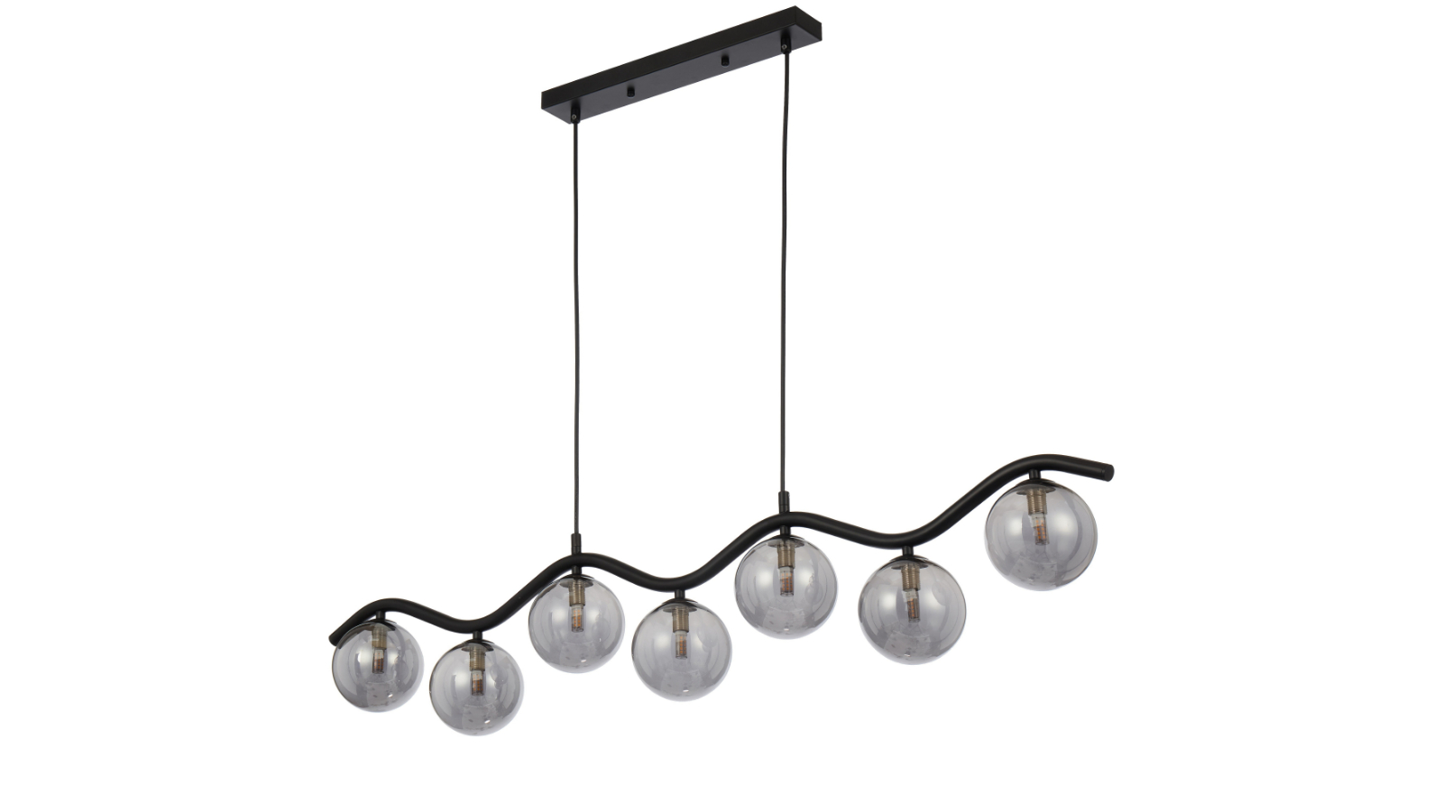 Pretty & Practical Rivastone Black Pendant Light with Smoke Glass