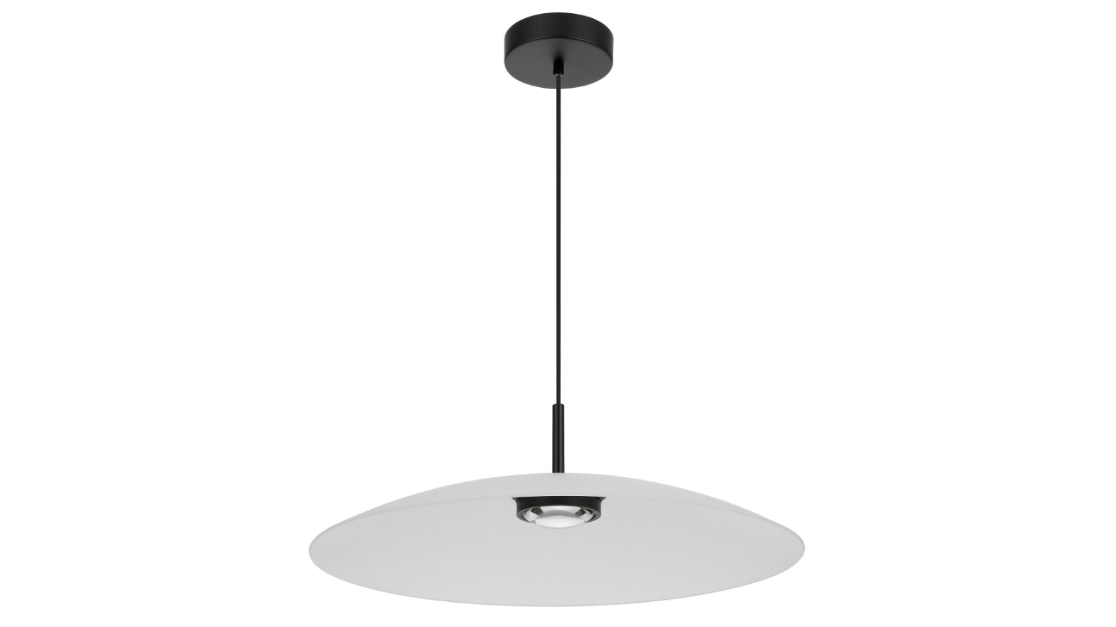 Pretty & Practical Rivashade Frosted Glass Black Matt LED Pendant Light