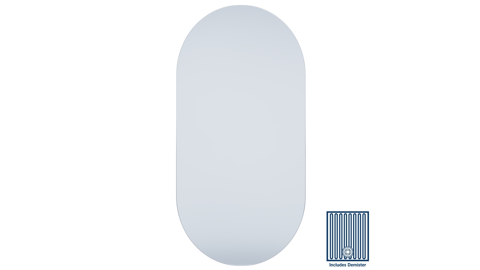 Thermogroup Ablaze 500x1000mm Pill Shape Mirror with Hanger Including Demister