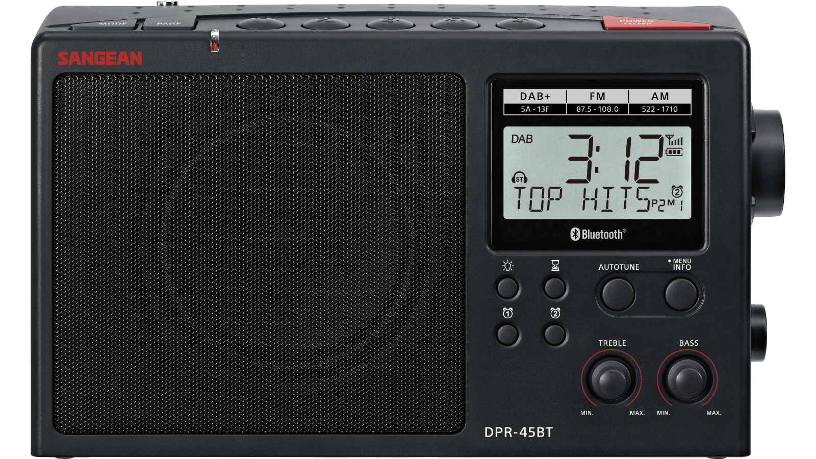 Sangean DPR45 Tri-Band Bluetooth Digital Radio - Black