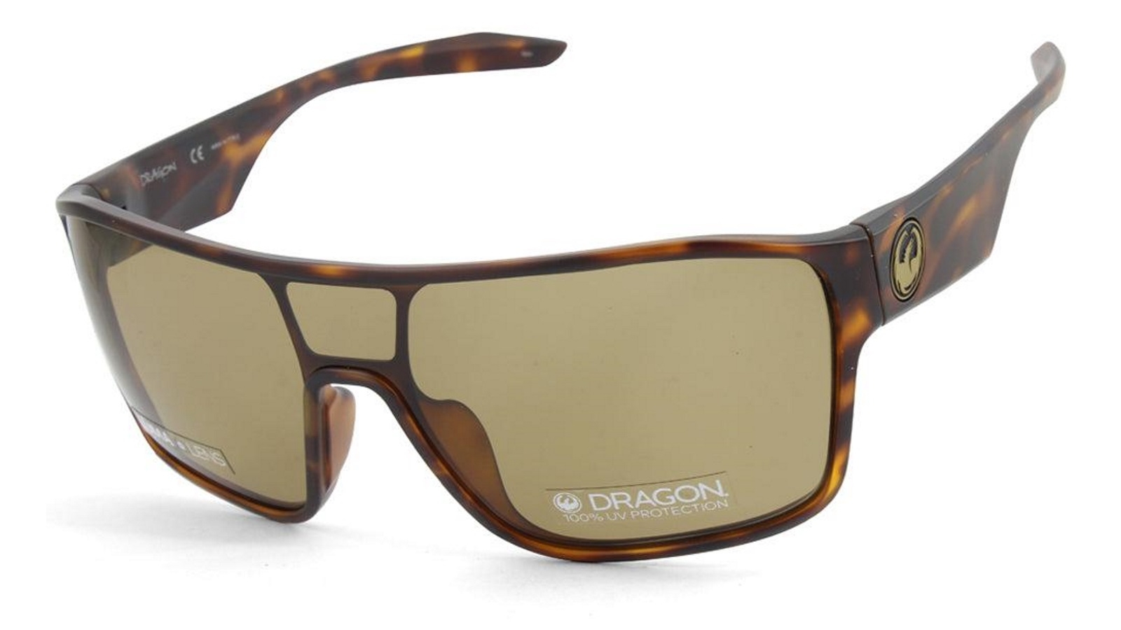 Dragon Alliance Tolm LL 41991-246 Matte Tortoise/Brown Men's Designer Shield Sunglasses