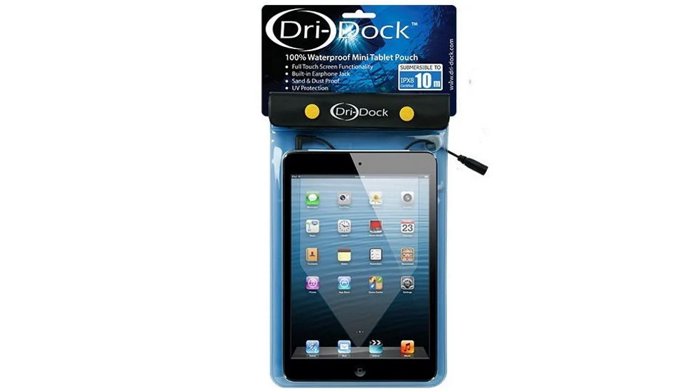 Dri-Dock 10m Waterproof Mini Tablet Blue Pouch Cover - 10.5 x 18cm