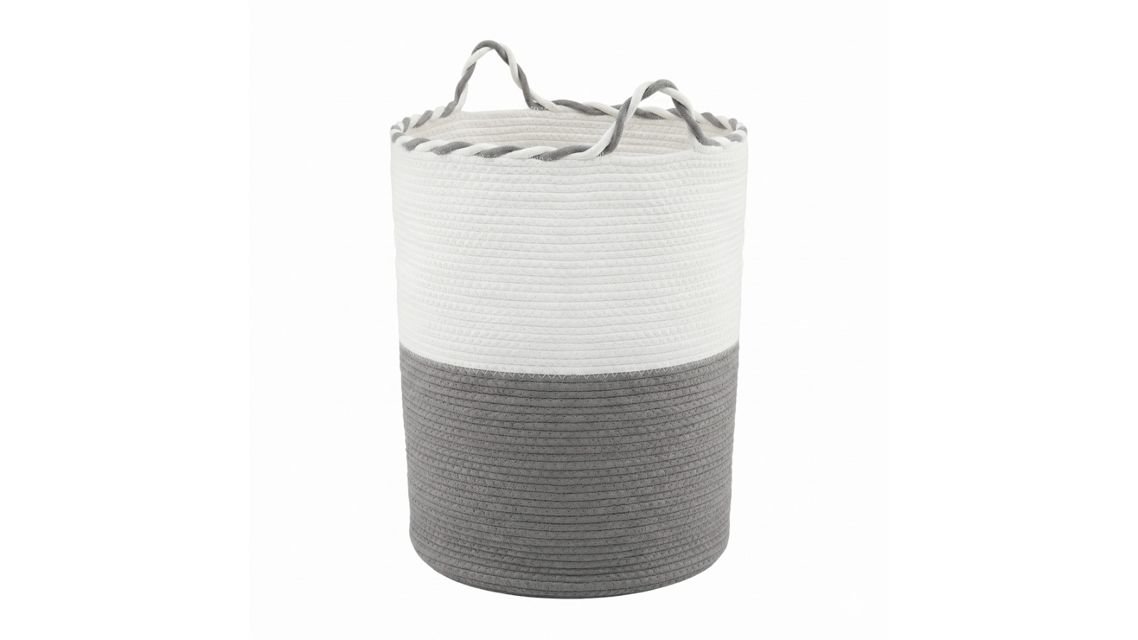 Artiss Foldable Woven Laundry Basket with Handle - White/Grey