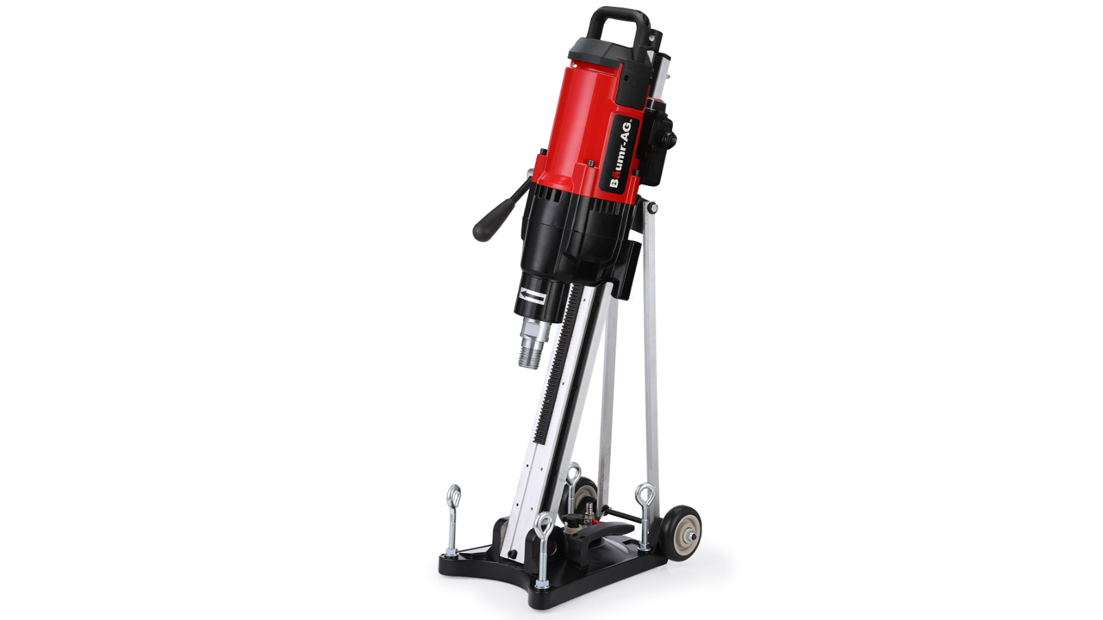 Baumr-AG Wet/Dry Core Drill with Wheeled Rig Stand Combo for Concrete Coring Hole Drilling