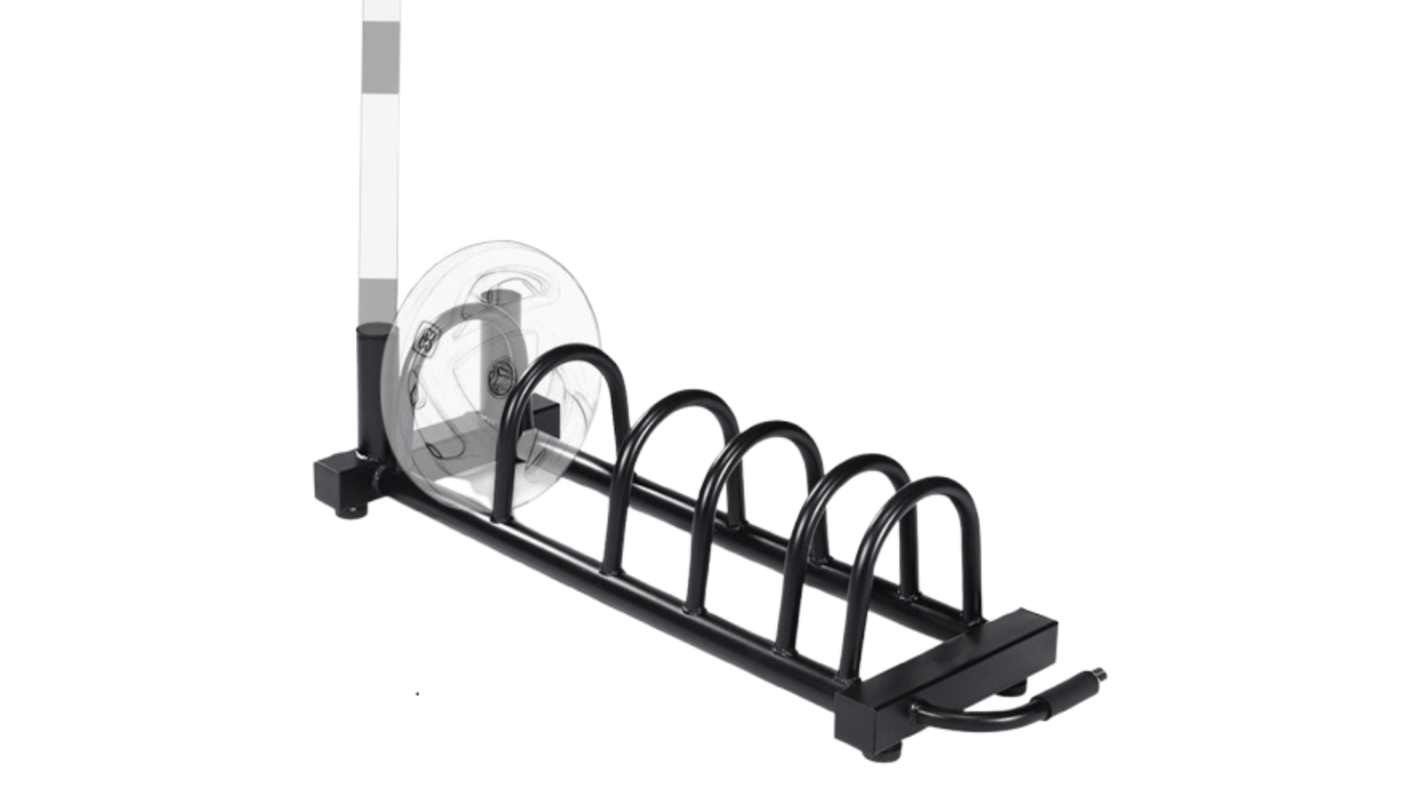 HelloDeal Horizontal Plate and Olympic Bar Rack Storage - Black
