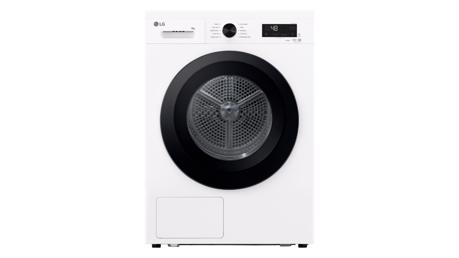 LG 8kg ThinQ Heat Pump Condenser Dryer - White