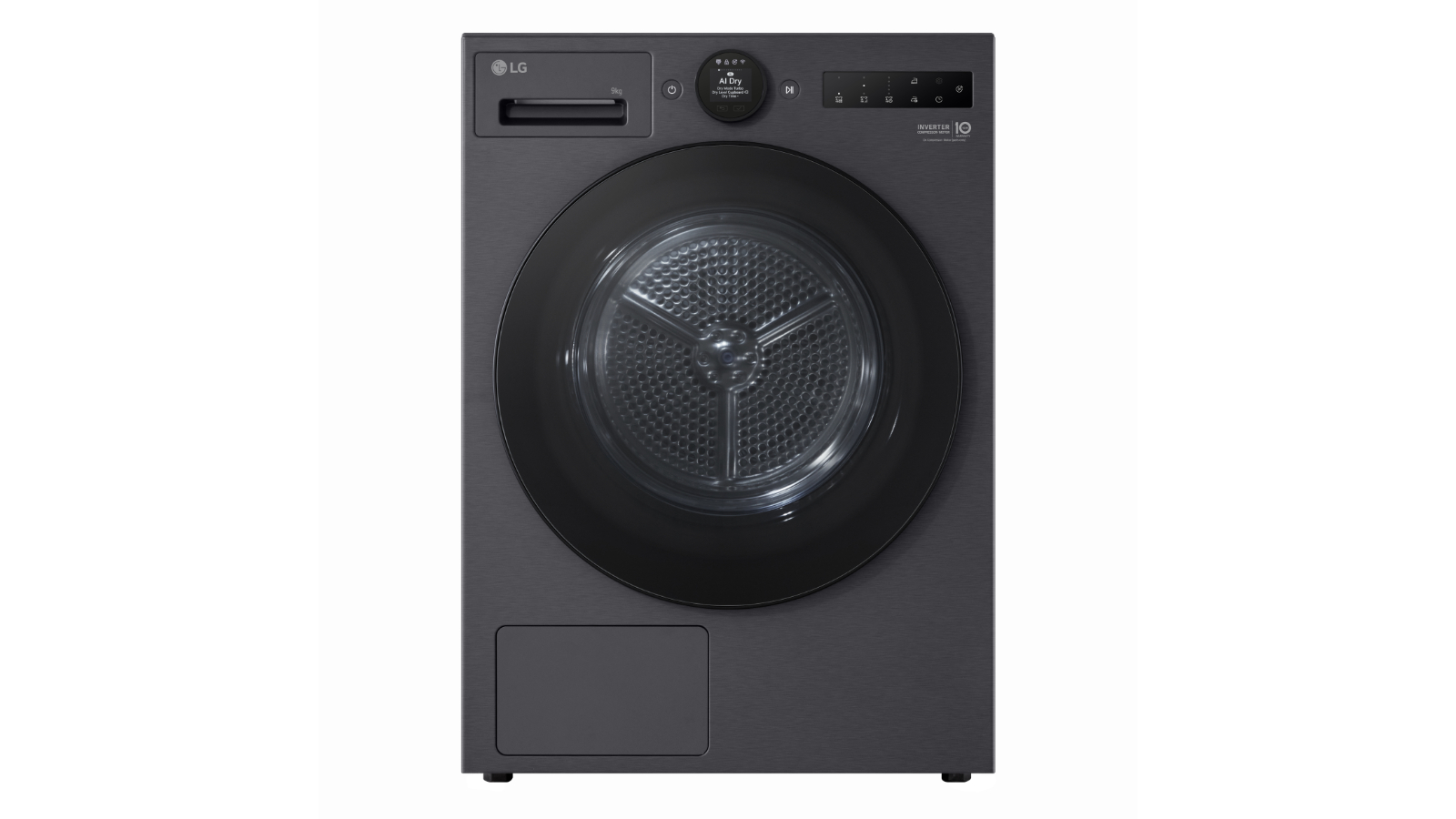 LG 9kg AI 9 Star Heat Pump Dryer - Matte Black