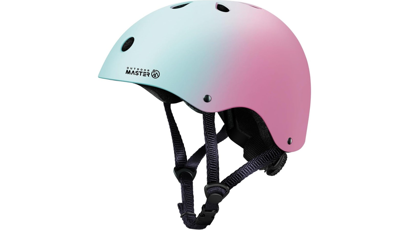 Outdoor Master Small Adjustable Multi-Sports Skateboard Helmet with Removable Liners for Youth and Kids - Blue/Pink
