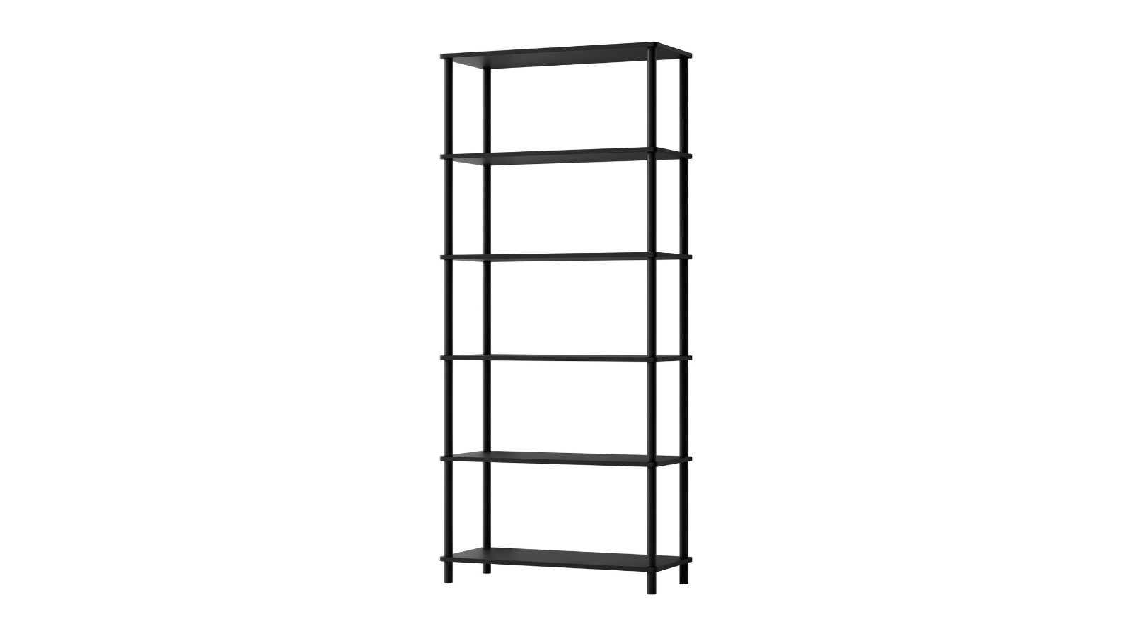 Oikiture 6-Tier Bookshelf Stand Rack - Black