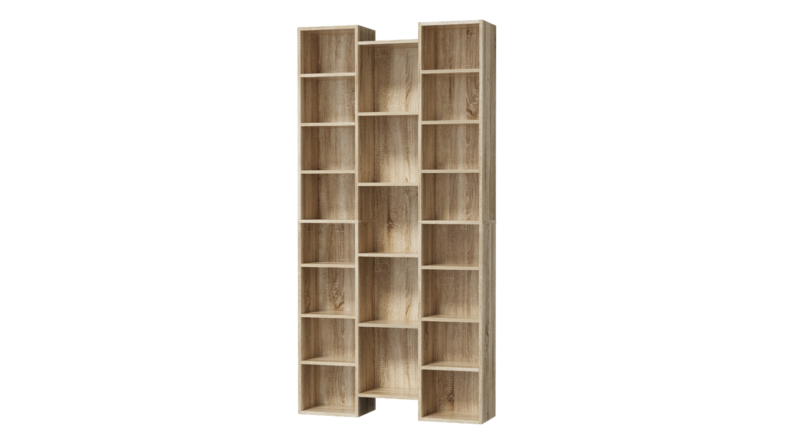 Oikiture Shelf CD Storage Media Rack Stand Bookcase - Natural