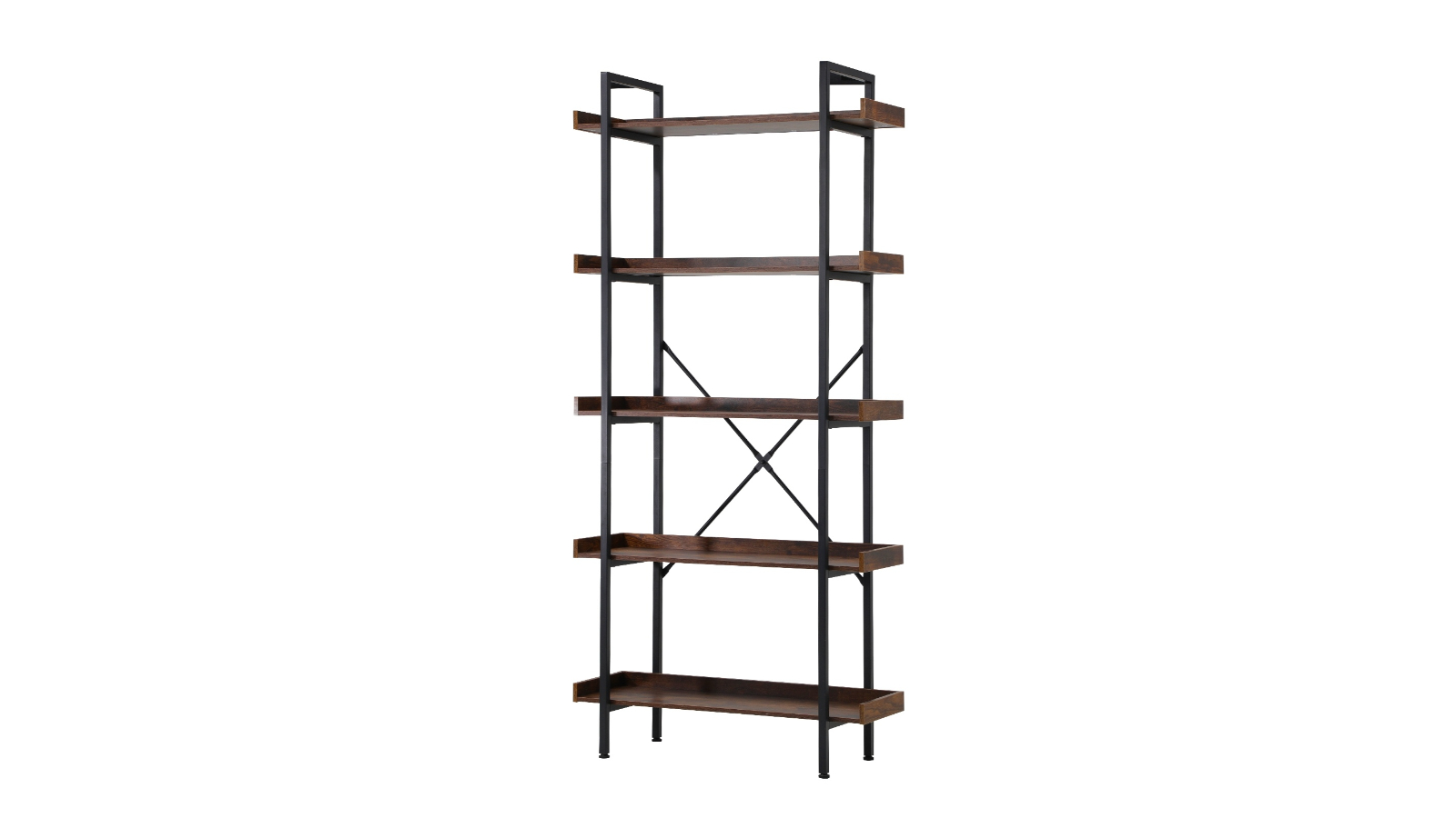 Oikiture Display Shelf 5-Tier Bookshelf Shelves Storage Bookcase Stand Rack - 60cm
