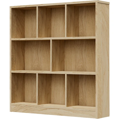 Oikiture Storage Organizer Stand Bookcase Display Shelves Unit - Natural