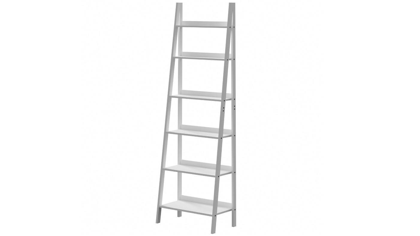 Oikiture 6-Tier Corner Ladder Shelf Rack - White