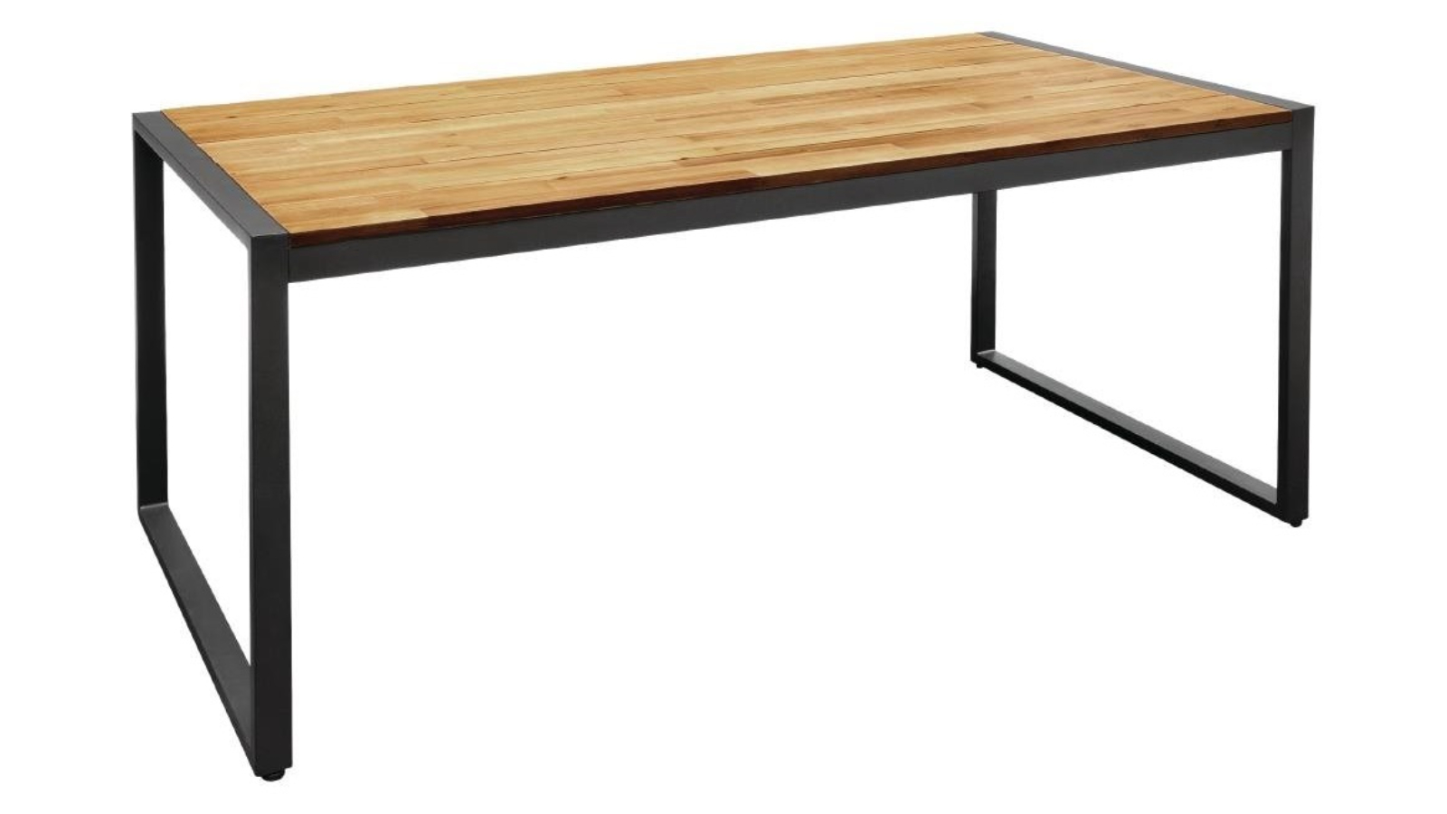 Bolero Acacia Wood and Steel Rectangular Industrial Cafe Table - 180cm
