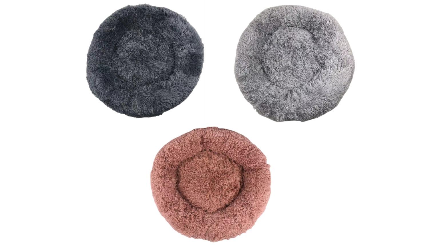 YES4PETS Large Round Calming Plush Cat Dog Bed Comfy Fluffy Bedding
