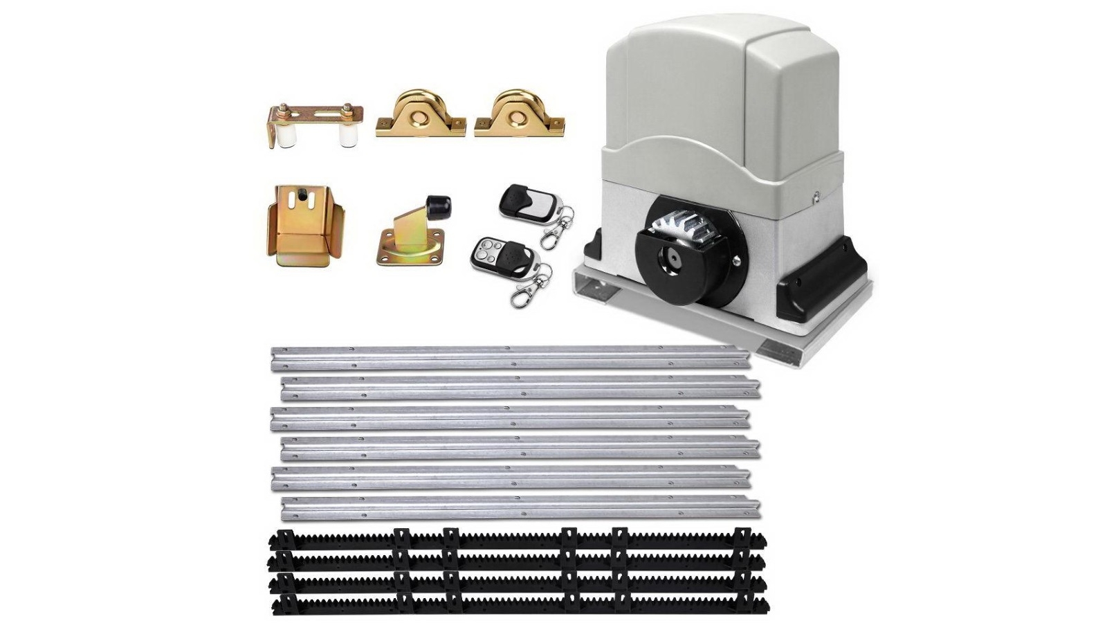 LockMaster 1200kg Auto Sliding Gate Opener Motor Remote Hardware Accessories Kit