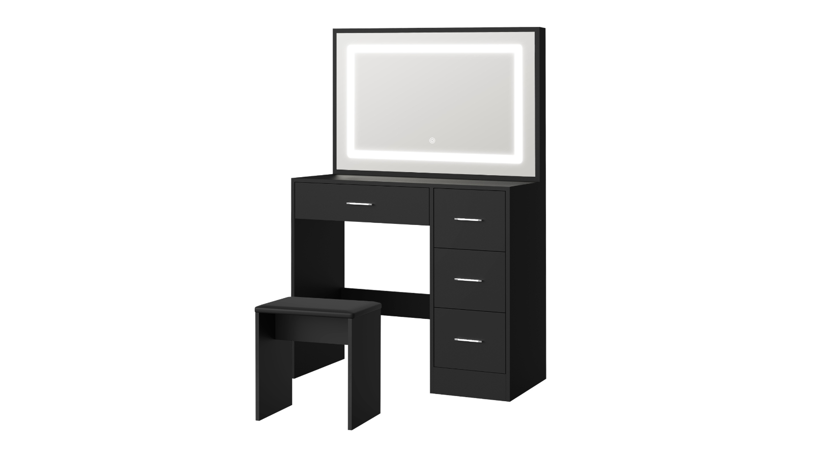 Oikiture LED Light Vanity Large Makeup Mirror Dressing Table - Black
