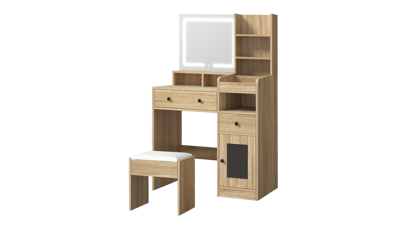 Oikiture LED Light Vanity Desk - Natural