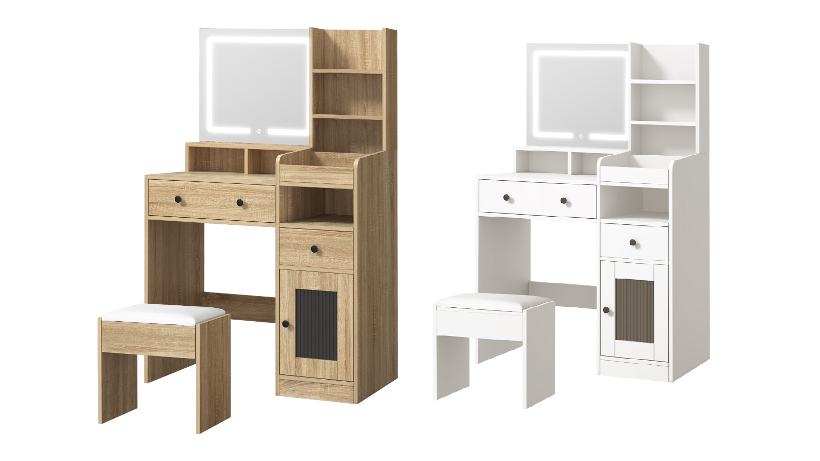 Oikiture LED Light Vanity Desk