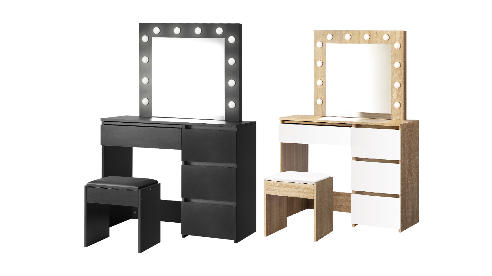 Oikiture 12 LED Bulbs Makeup Dressing Table 