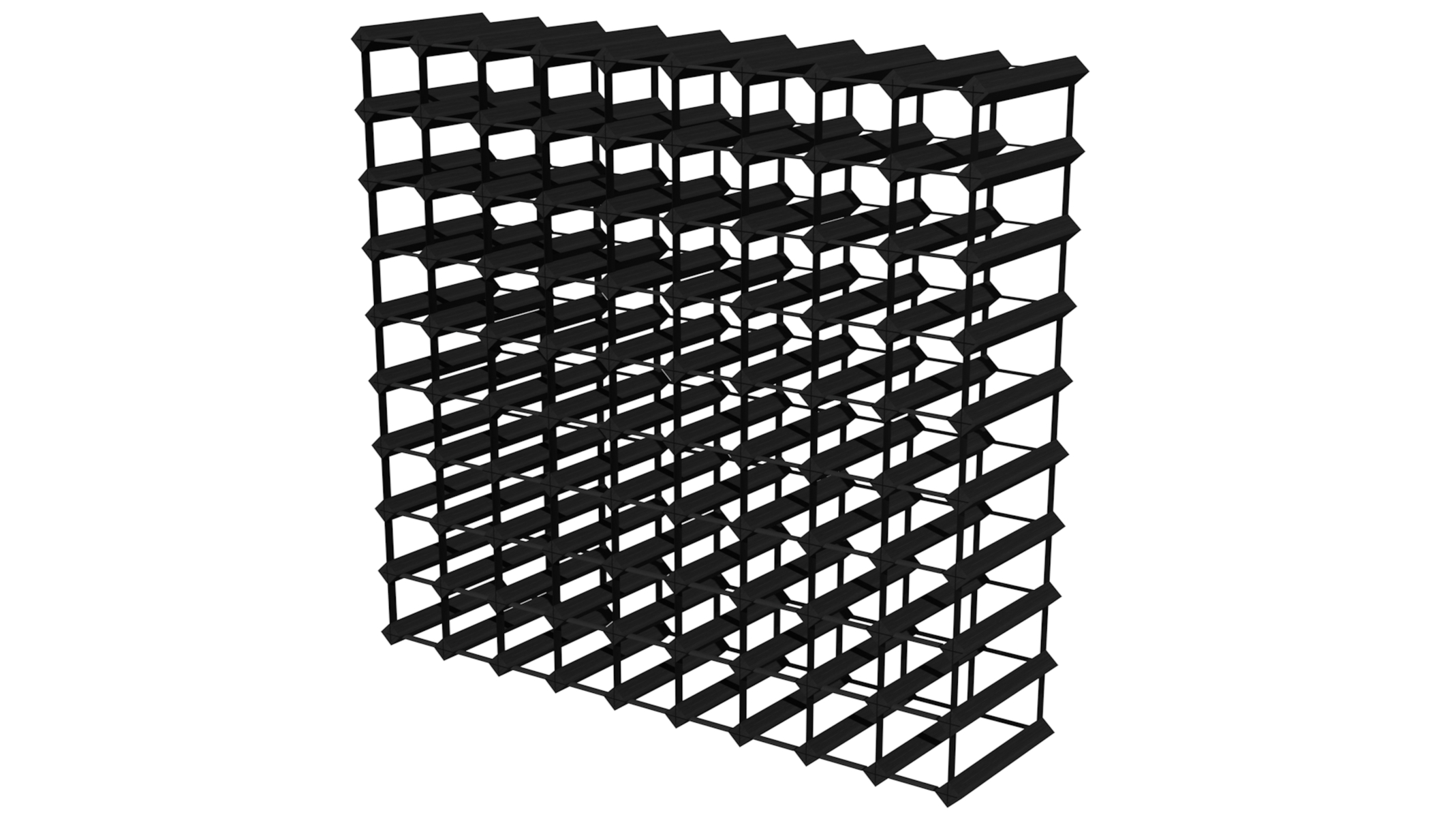 Wine Rack Store 90 Bottles Assembled Classic Line Wine Rack - Rich Black 
