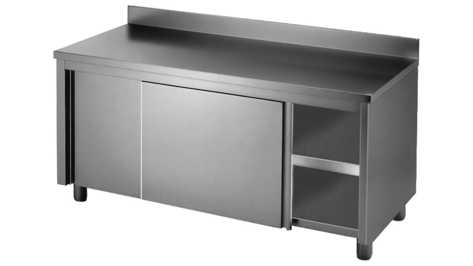 F.E.D Commercial Kitchen Tidy Workbench Cabinet with Splashback - 150cm