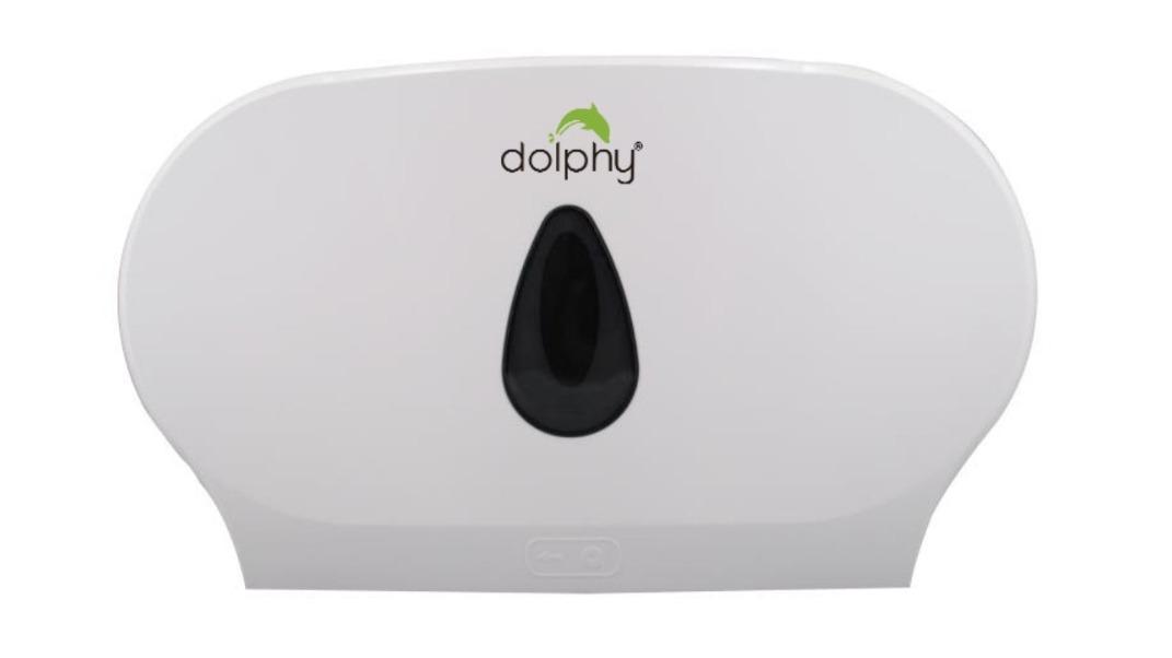 Dolphy Twin Jumbo Toilet Roll Dispenser - White