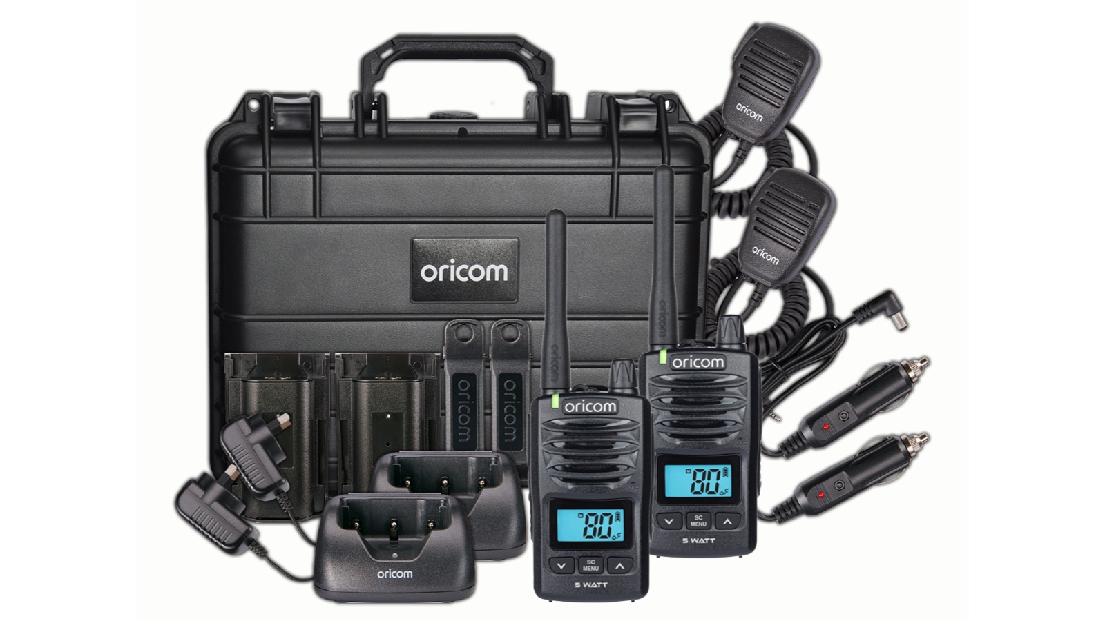 Oricom DTXTP600 5W IP67 Waterproof Handheld UHF CB Radio Trade Pack - Black