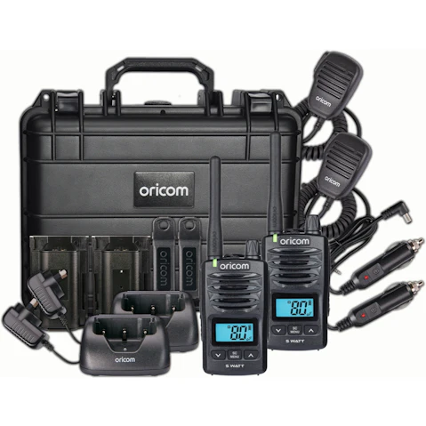 Oricom DTXTP600 5W IP67 Waterproof Handheld UHF CB Radio Trade Pack - Black