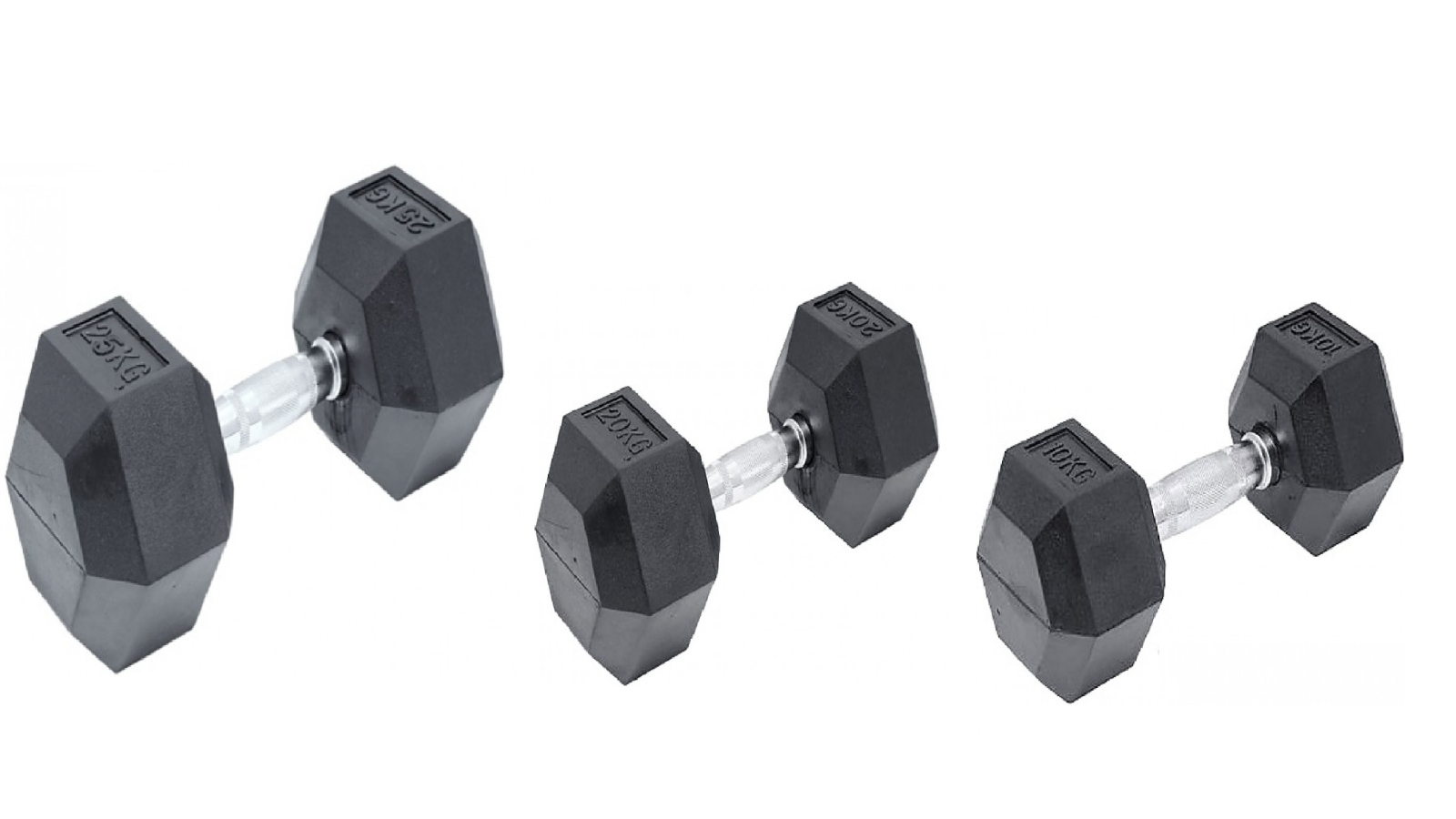 Serrano Commercial Rubber Hex Dumbbell Gym Weight