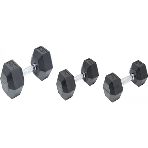 Serrano Commercial Rubber Hex Dumbbell Gym Weight