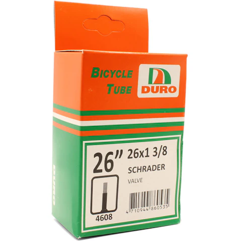 Duro 1 3/8 Bicycle Tyre Tube for 26-inch Bikes Schrader Valve