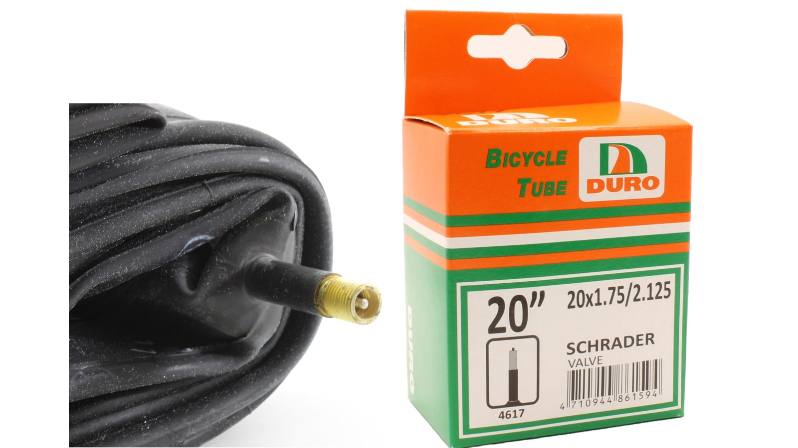 Duro 1.75 - 2.125 Bicycle Tyre Tube for 20-inch Bike Tyre
