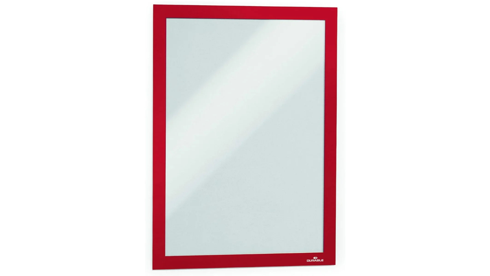 Durable A4 Single Duraframe Self-Adhesive Sign Holder - Red