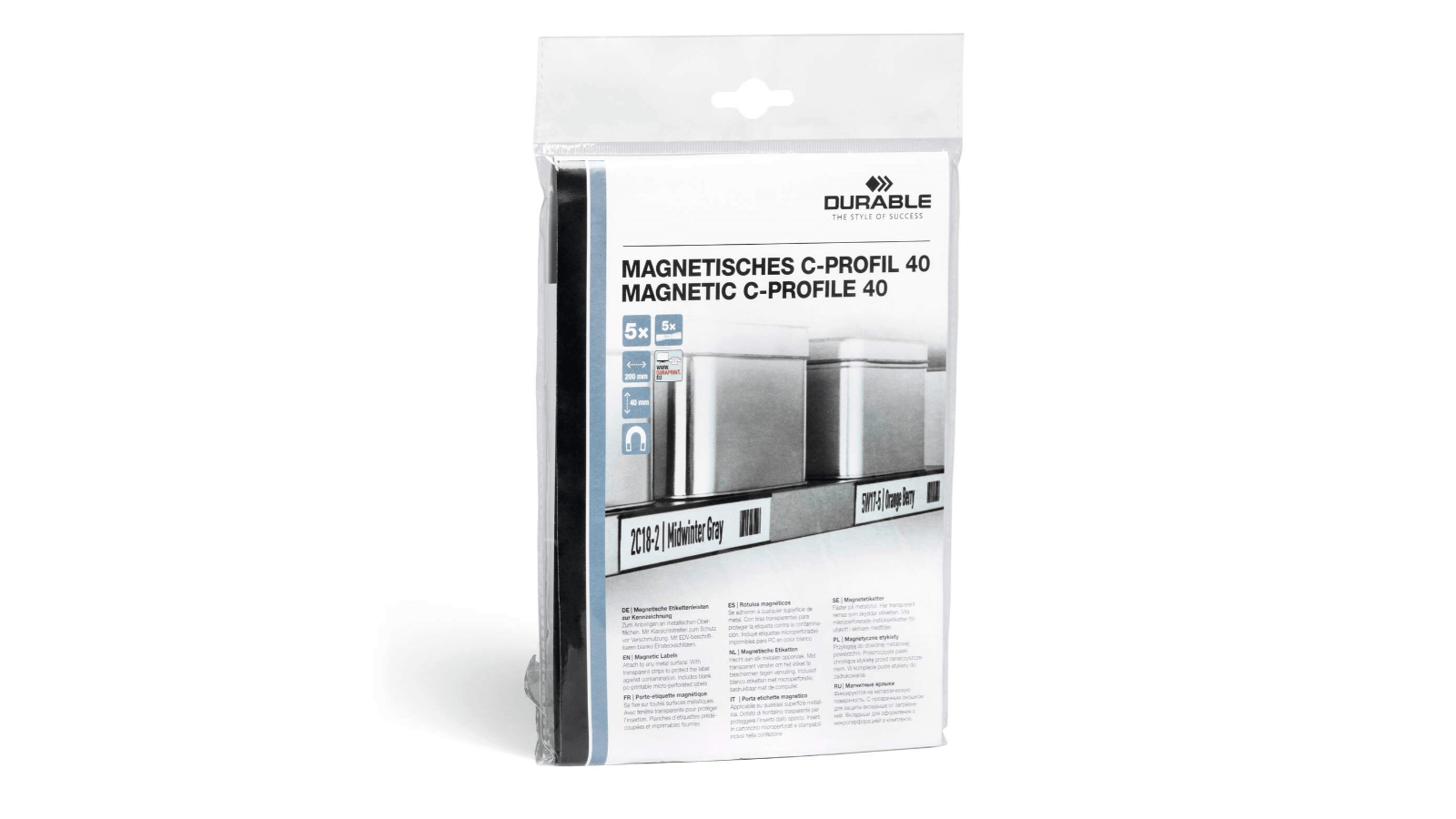 Magnetic Shelf Label Holders - C Channel Strips With Film Protectors, 100 Pack - View #9