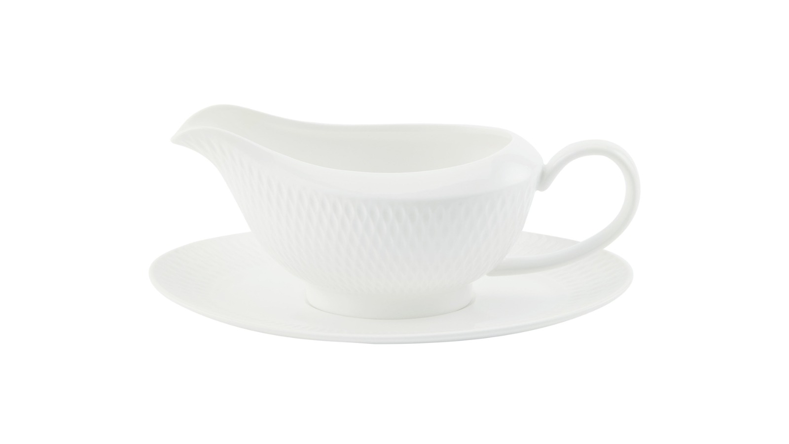 Maxwell & Williams Porcelain Diamond Gravy Boat with Saucer - 480ml