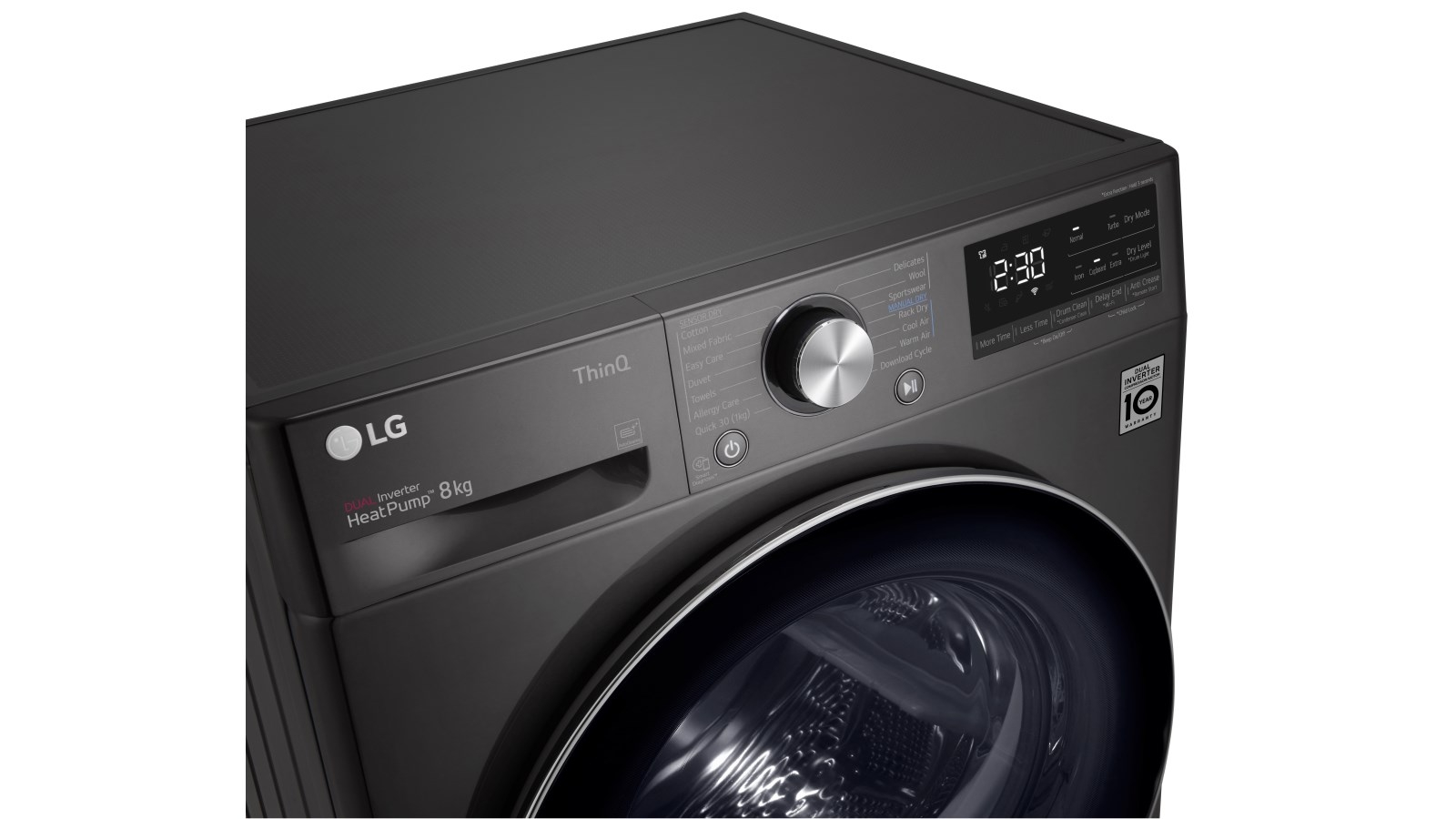 LG 8kg Heat Pump Condenser Dryer Black Harvey Norman