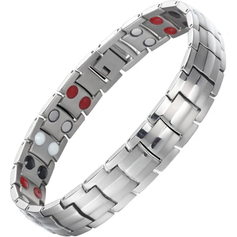 Dick Wicks Jewellery 23cm Activease Multi-Health Titanium Energy Bracelet - Silver