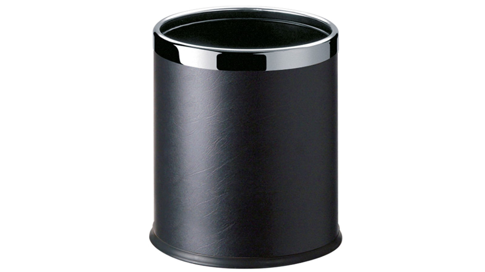 Dolphy Round Leatherette Room Bin - Black