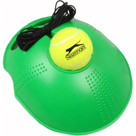 Slazenger Tennis Trainer Practice Rebound Balls Back Base Sport Exercise - Green