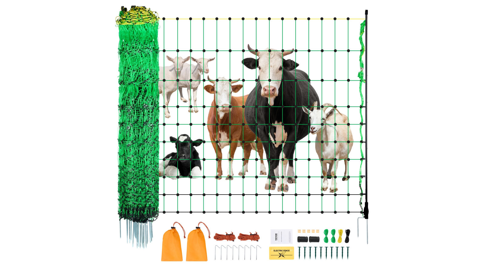 Vevor 1.06 x 49.98m Electric Netting Fence Kit Sheep Fencing with Posts Spikes