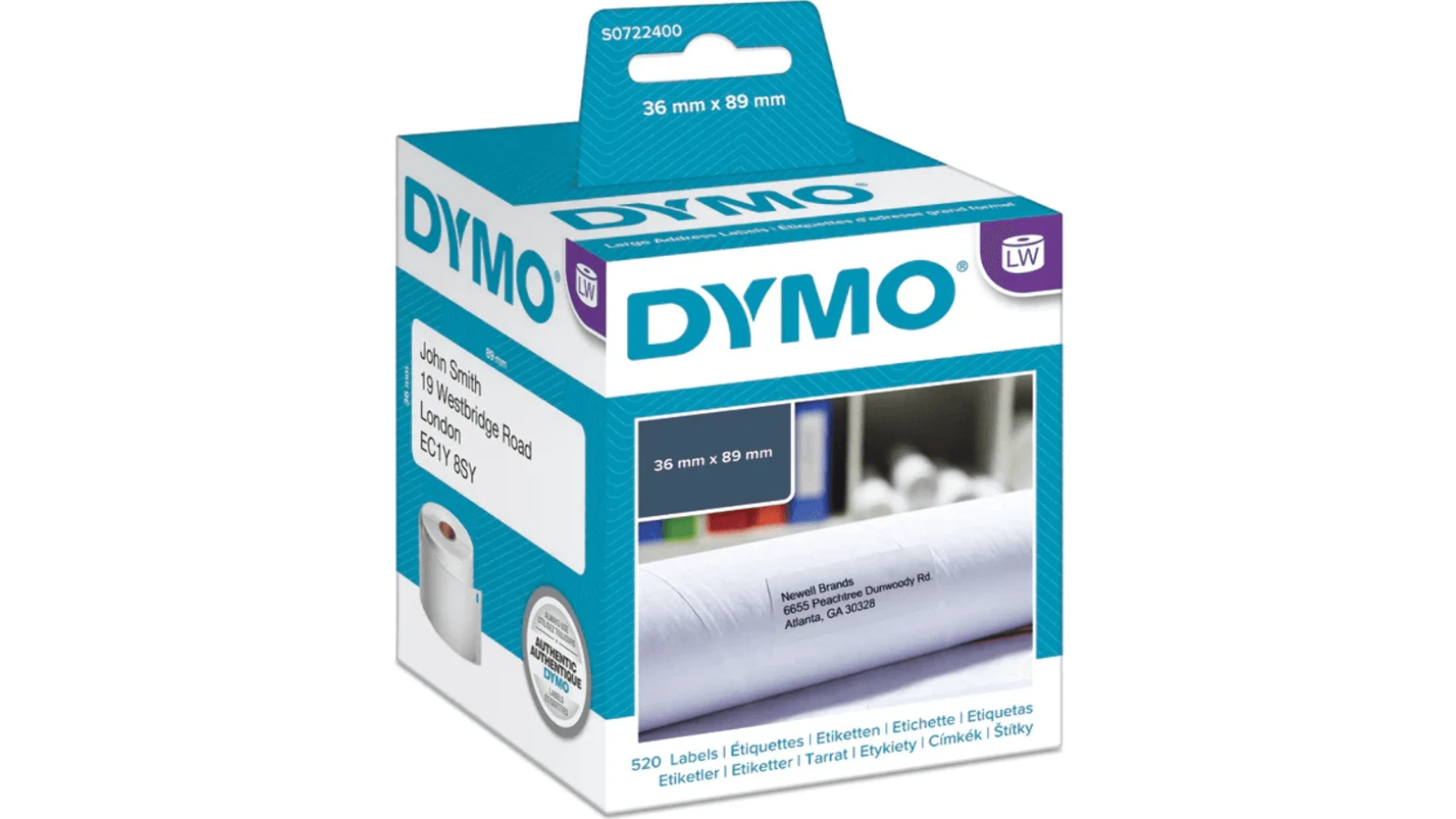 Dymo 99012 2 Roll 8.9 x 3.6cm LW Address Label - White