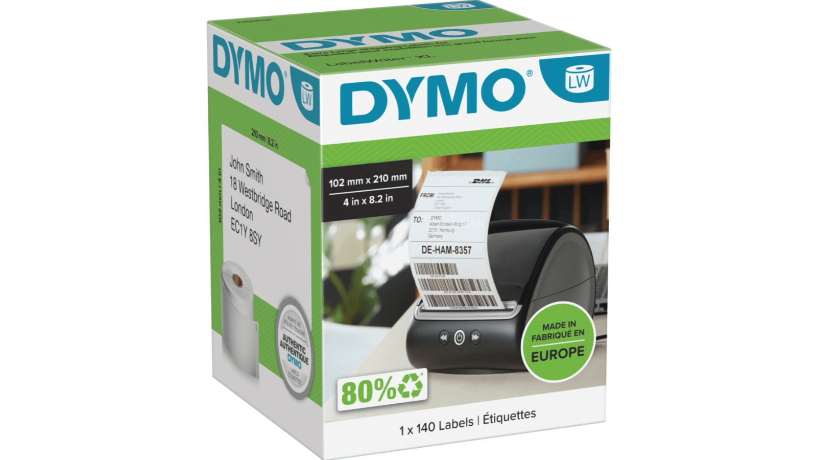 Dymo LW Label DHL Courier Roll 140 Label - 10200 x 21000cm