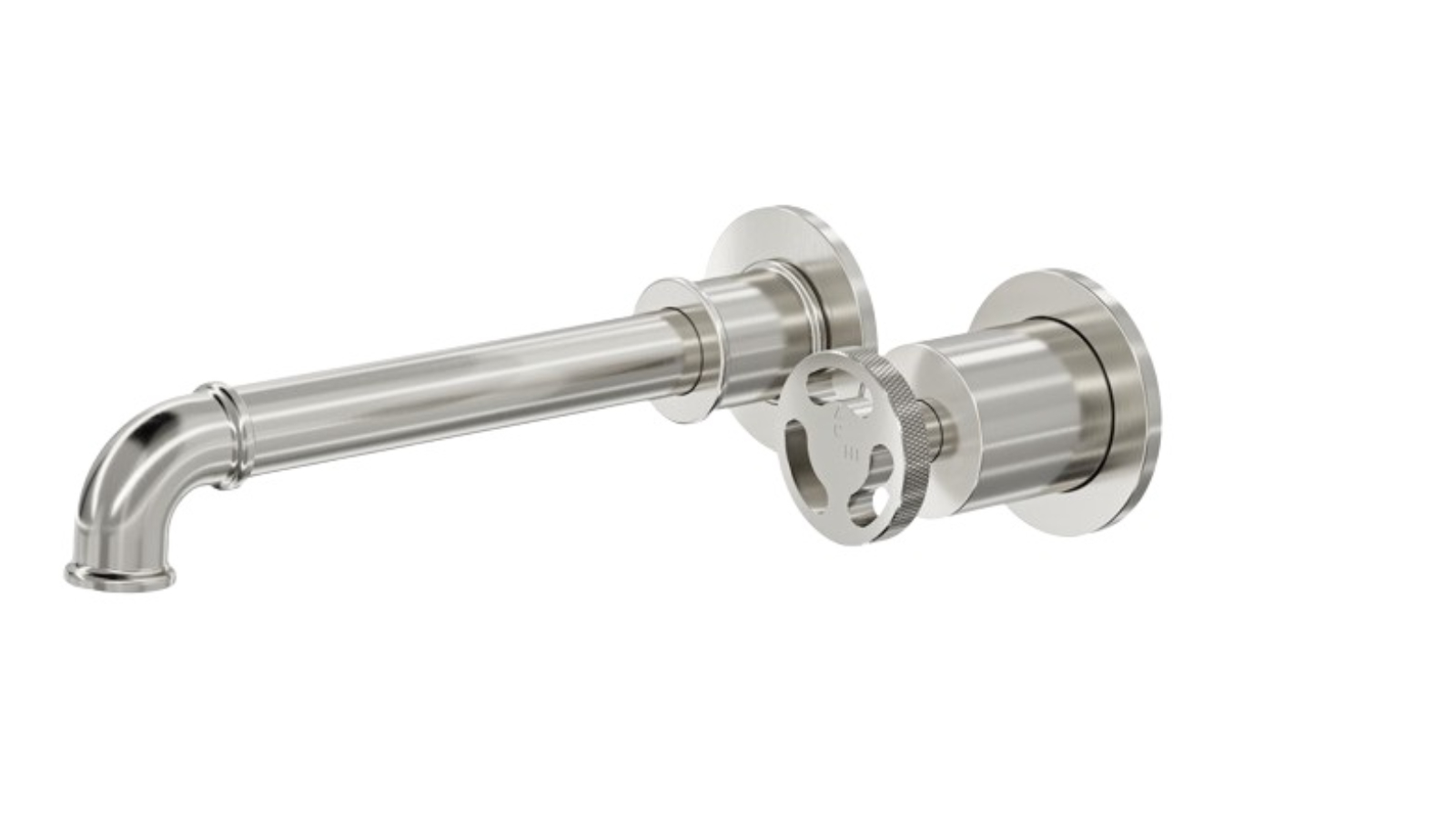 Linsol Dynamik 2-Plate Wall Basin or Bath Mixer - Brushed Nickel