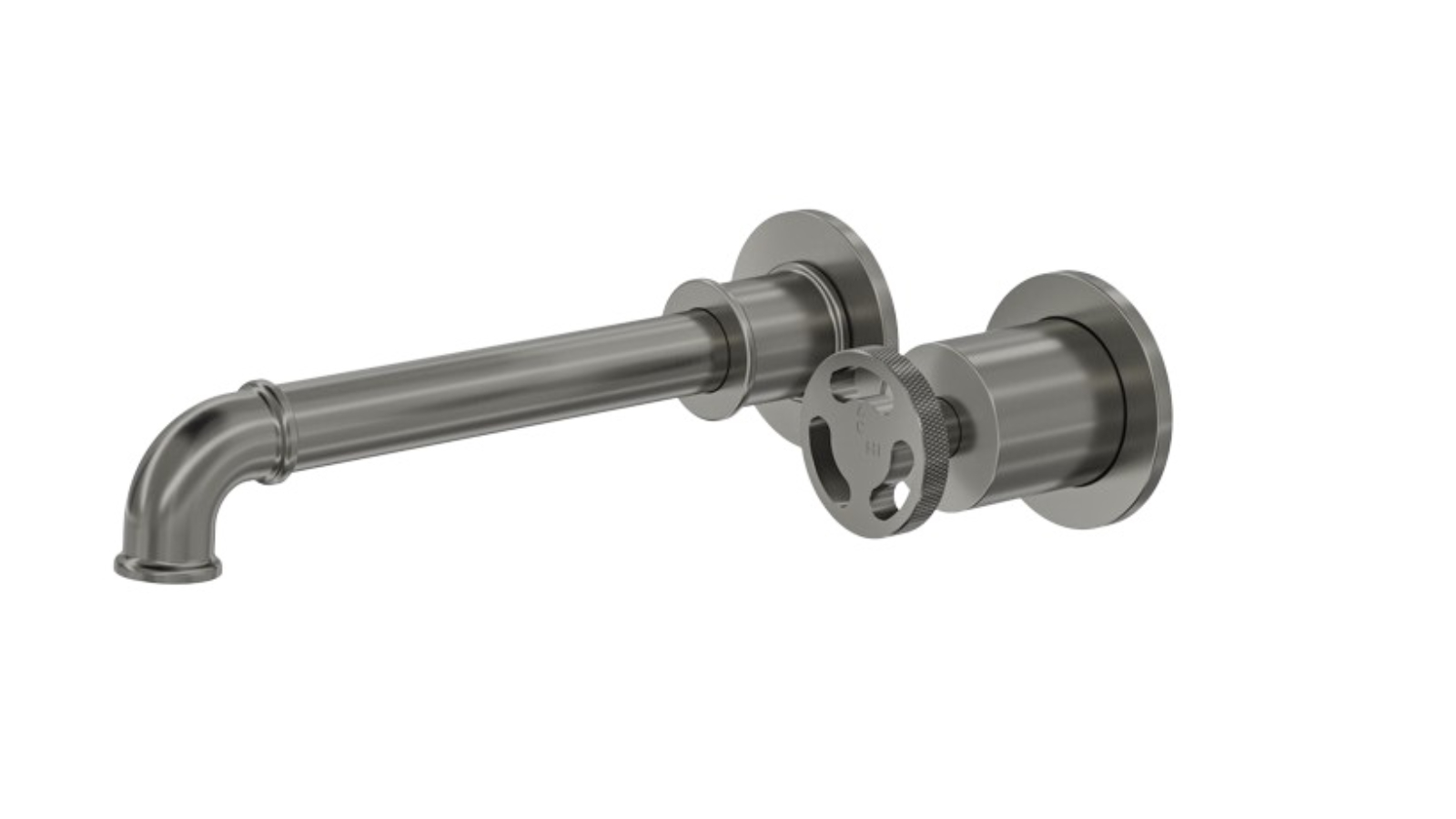 Linsol Dynamik 2-Plate Wall Basin or Bath Mixer - Gunmetal