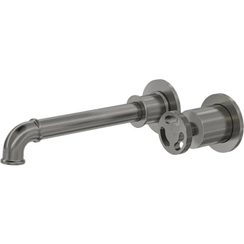 Linsol Dynamik 2-Plate Wall Basin or Bath Mixer - Gunmetal